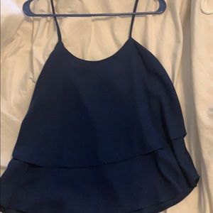 Blue semi cropped shirt